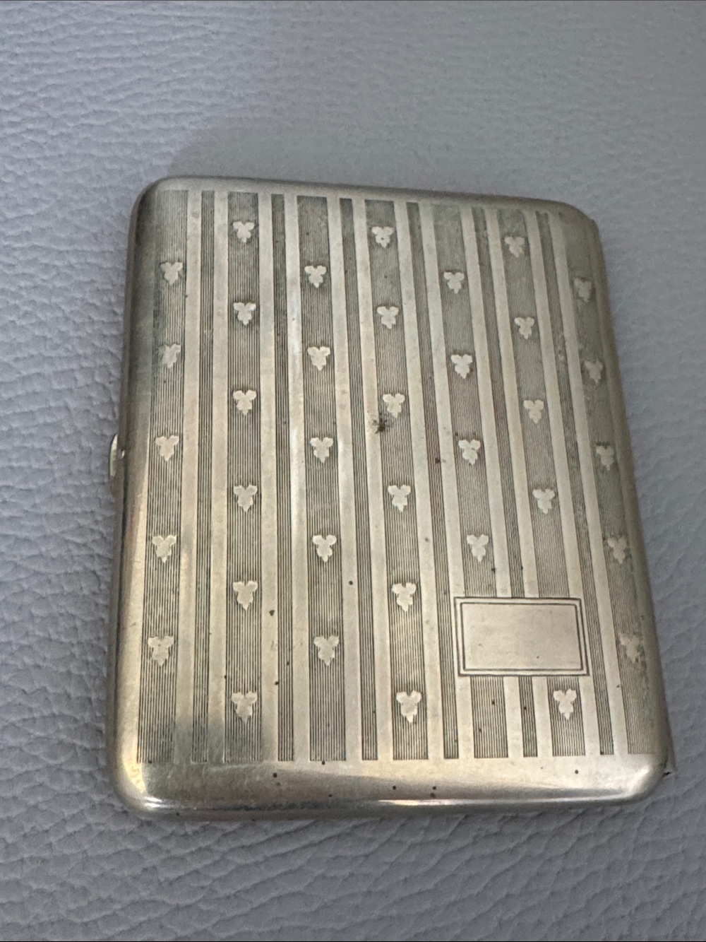 VINTAGE KLEVER KASE ART DECO NICKEL SILVER CIGARETTE CASE 1940’s - Picture 2 of 11